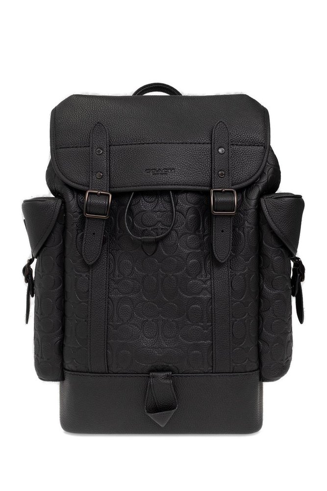 Coach Hitch Logo Embossed Backpack In Black ModeSens