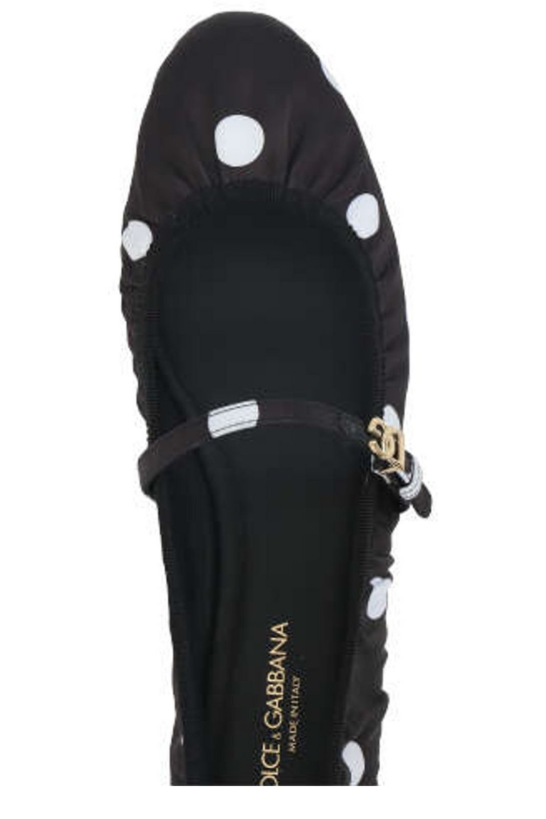Dolce & Gabbana Polka-Dot Printed Satin Ballet Flats
