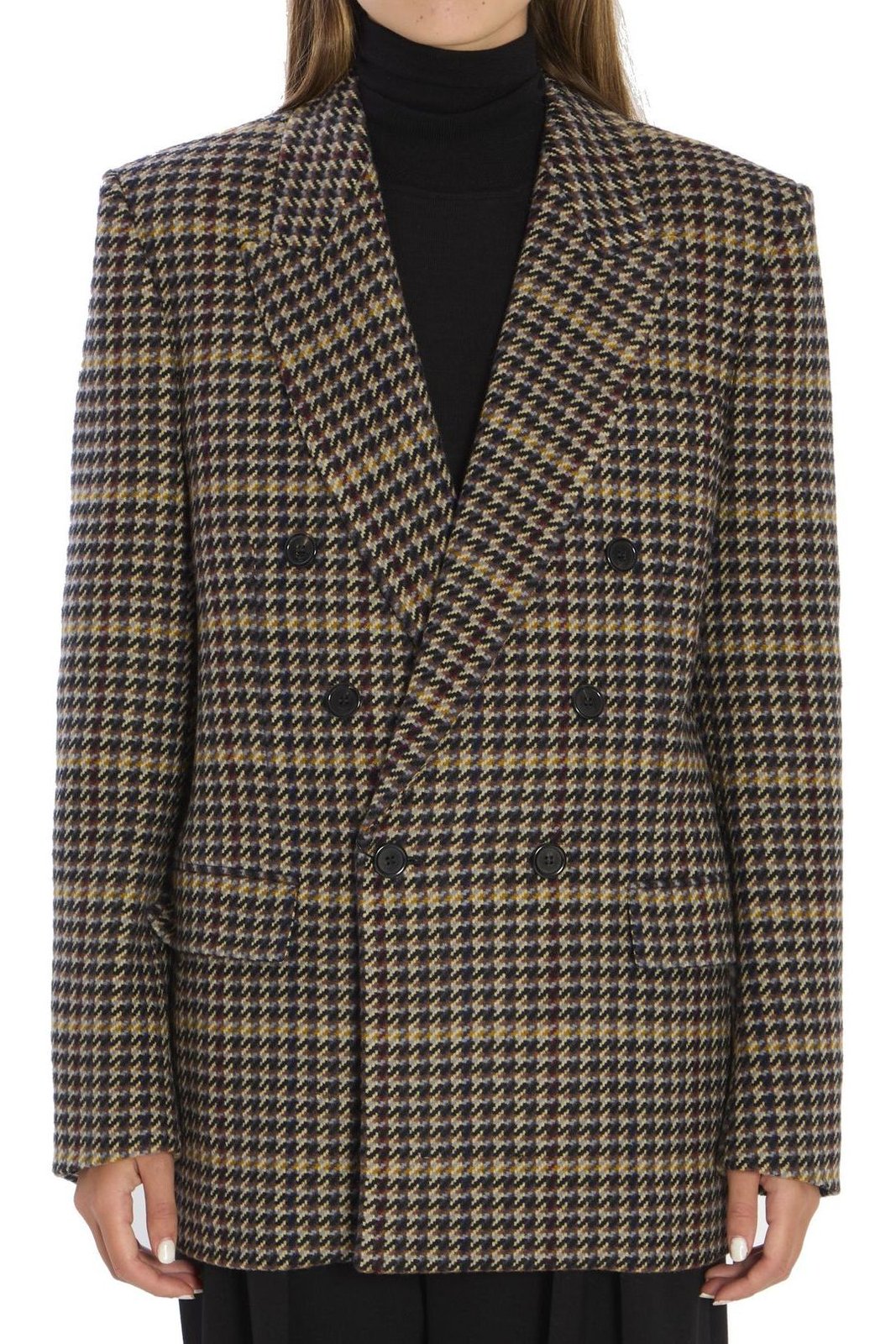 Saint Laurent Double-Breasted Long-Sleeved Jacket