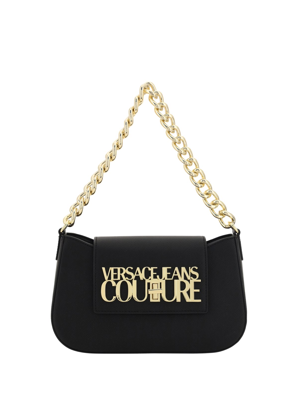 Versace Jeans Couture Logo-Lettering Chain-Strap Flap Shoulder Bag 