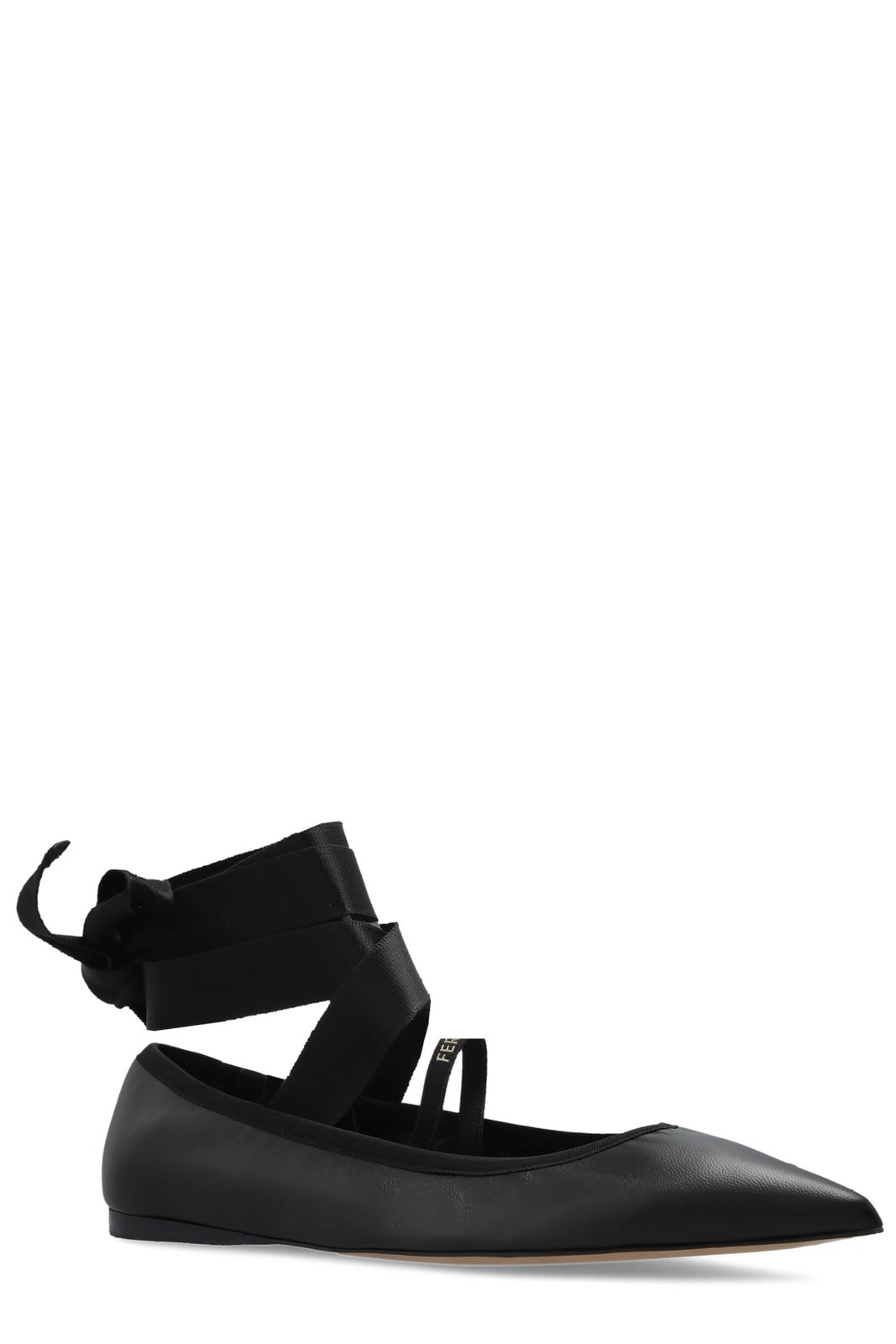 Ferragamo Ankle Ribbon Ballet Flat Shoes