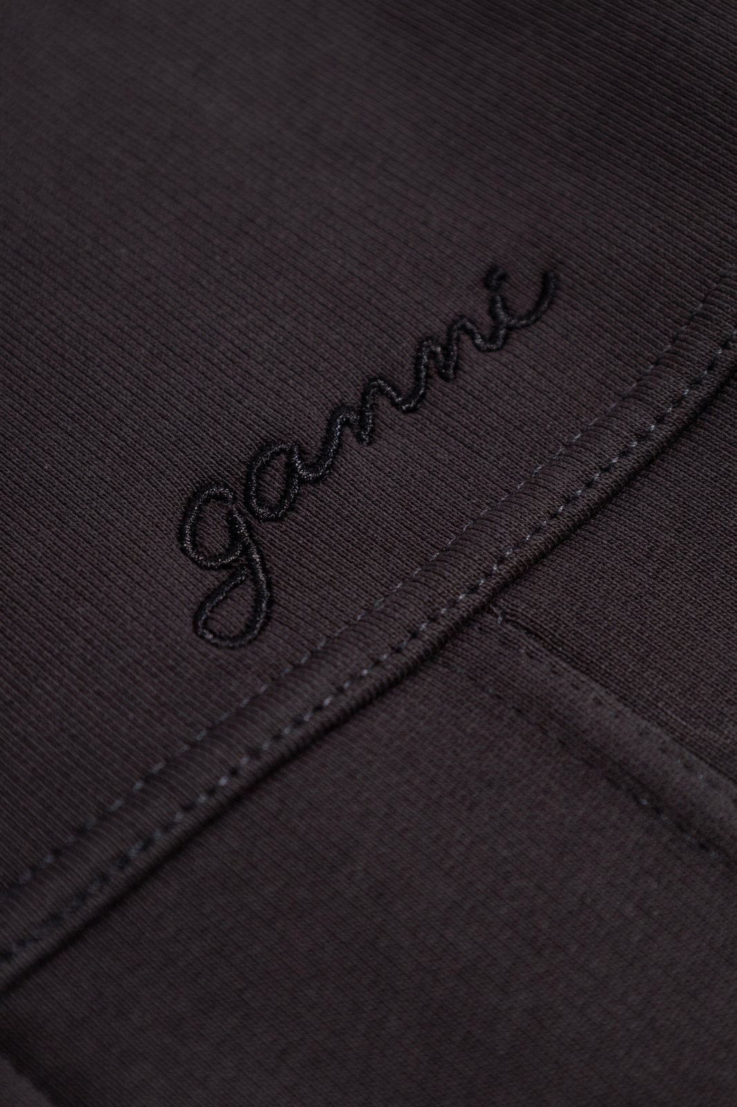 Ganni Logo Embroidered Cropped Jacket