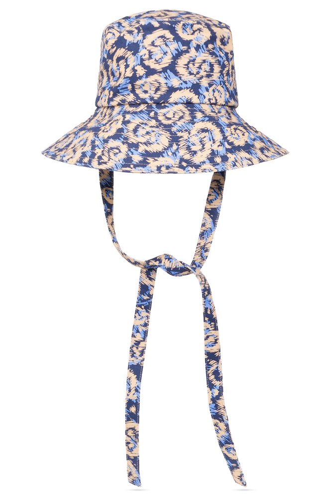 Ferragamo Tie Detail Bucket Hat In Blu Inchio