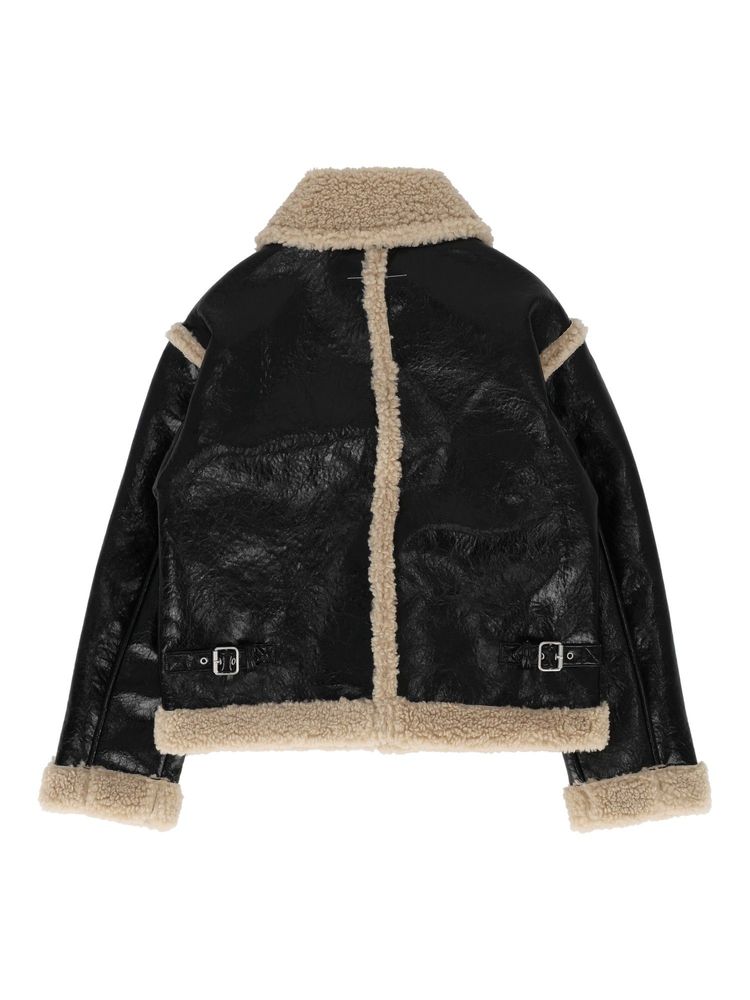 MM6 Maison Margiela Kids 집업 인조 가죽 자켓