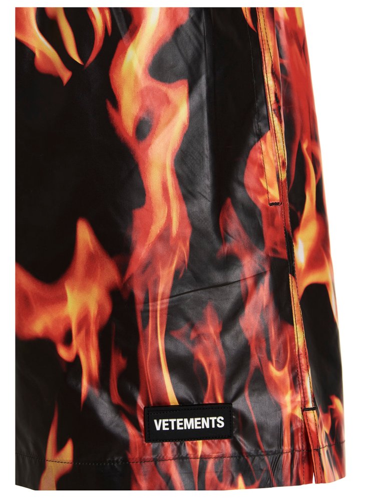 Vetements Fire Printed Swim Shorts – Cettire