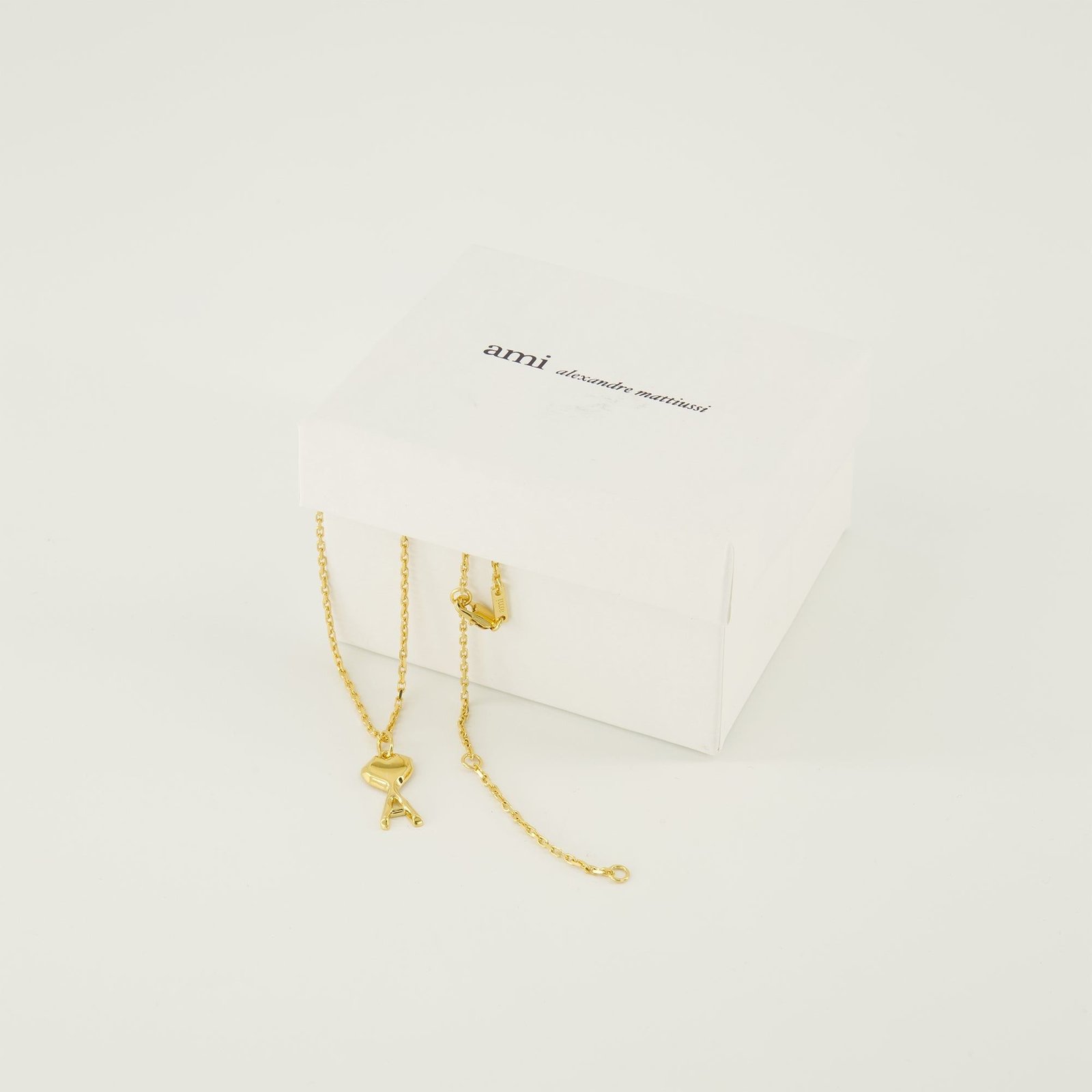 AMI Ami De Coeur Small Hammered Necklace