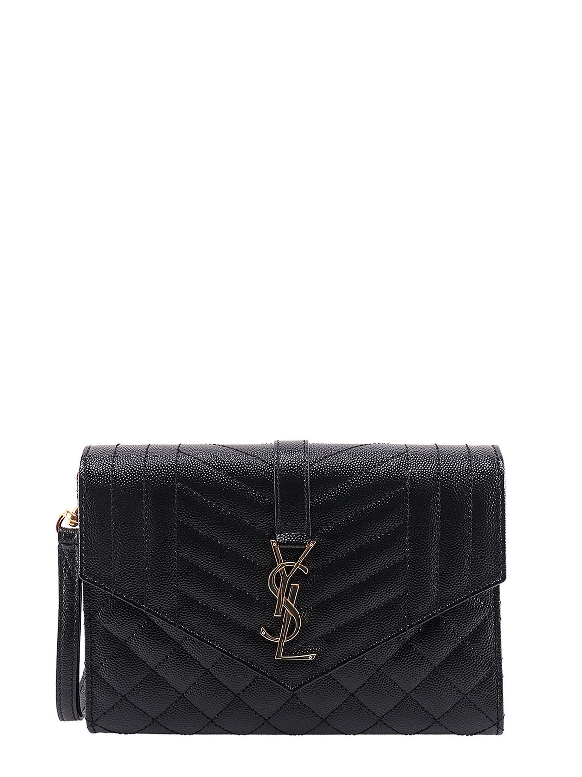 Saint Laurent Logo Plaque Envelope Clutch Bag