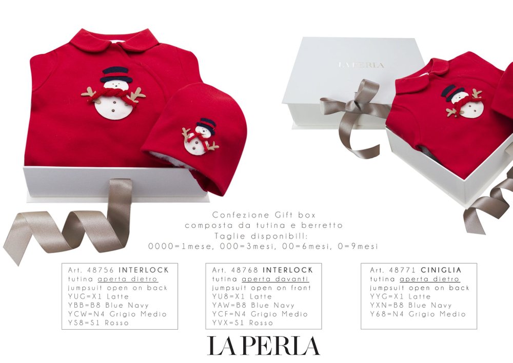 La Perla Kids 눈사람 패치 롬퍼 세트