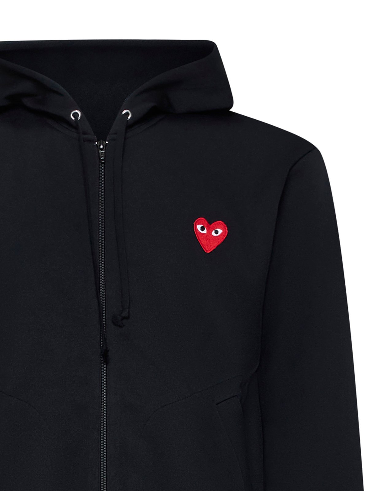 Comme des Garçons Play Heart Logo Patch Zip-Up Hoodie