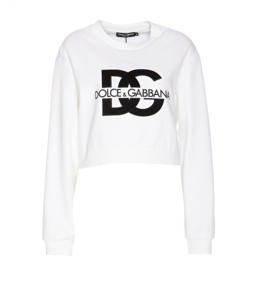 スウェット・トレーナー DOLCE & GABBANA CREAM COTTON SWEATSHIRT Dolce & Gabbana - Logo detail cotton sweatshirt White - The