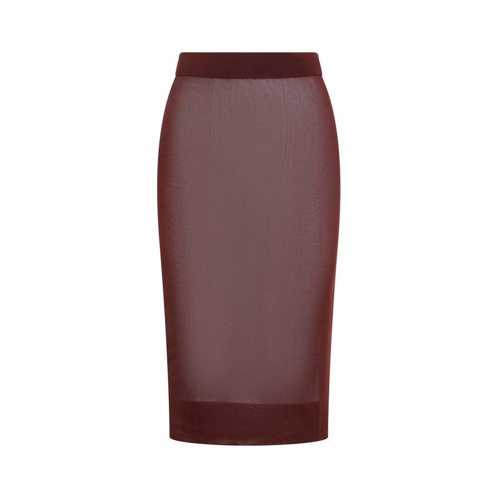 Saint Laurent High Waist Pencil Skirt In Brown | ModeSens 