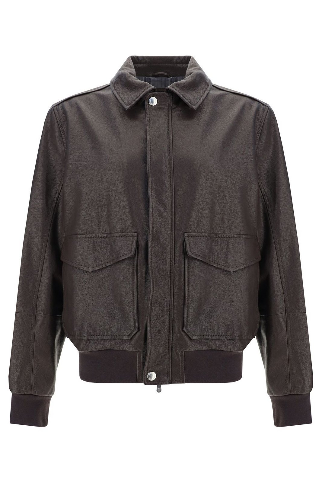 Brunello Cucinelli Aviator Zip-Up Leather Jacket