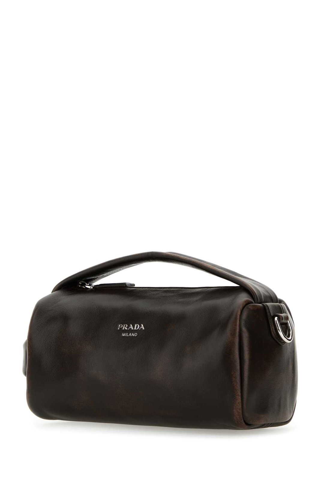 Shop Prada Logo-Detailed Zip-Up Shoulder Bag on Sale at