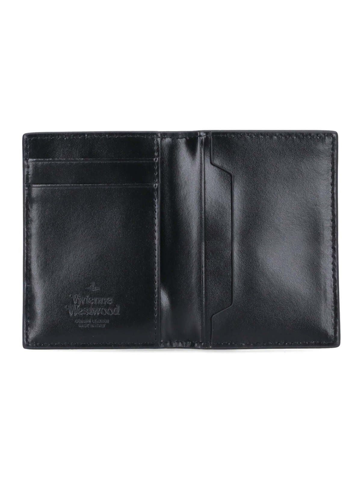 【VIVIENNE WESTWOOD】Orb Plaque Bi-Fold Wallet Black Vivienne Westwood Vivienne Westwood Orb Plaque Bi-Fold