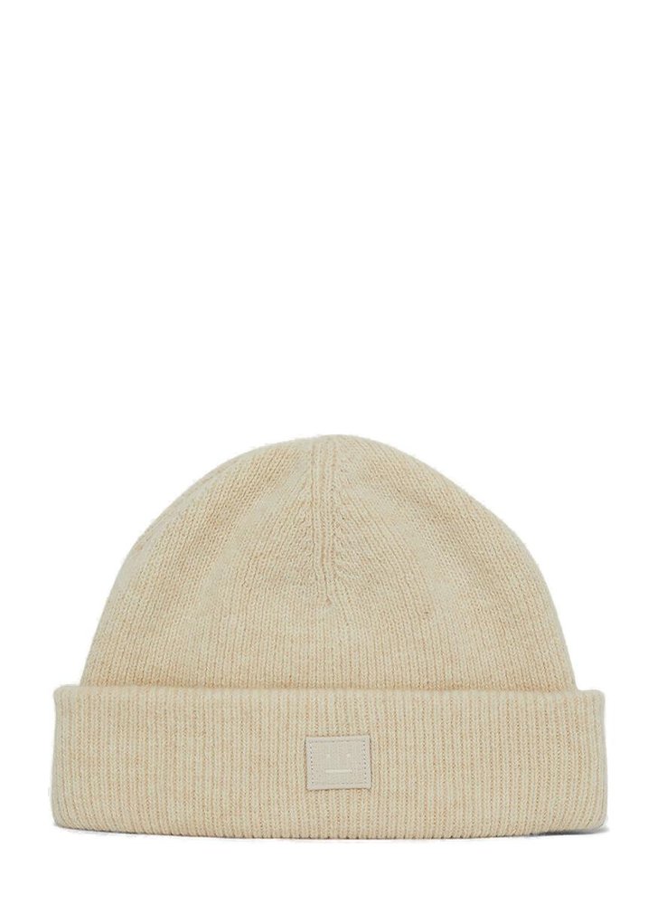 Acne Studios Logo Patch Beanie Beige