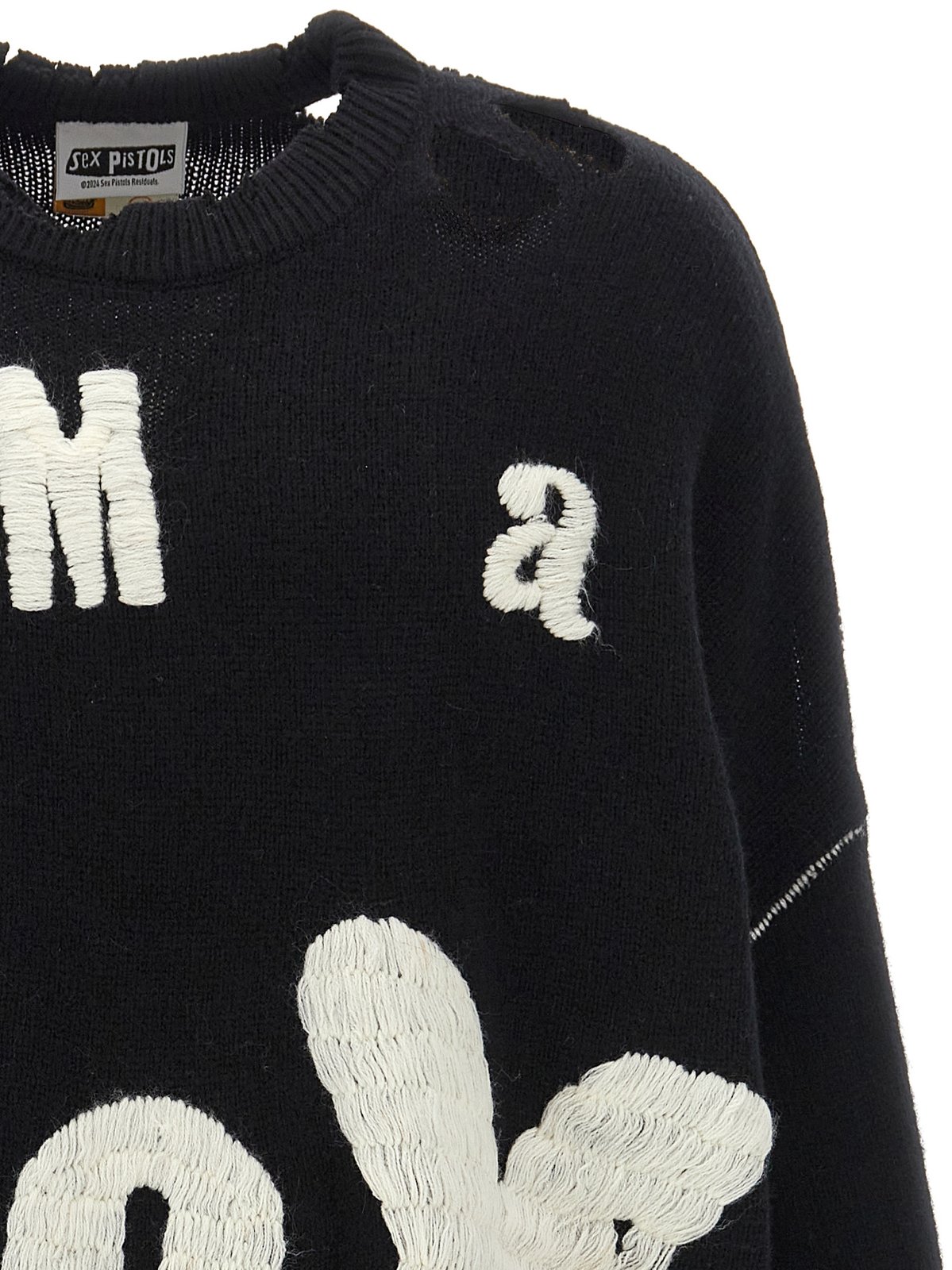 SAINT MXXXXXX X Sex Pistols Distressed Knitted Jumper