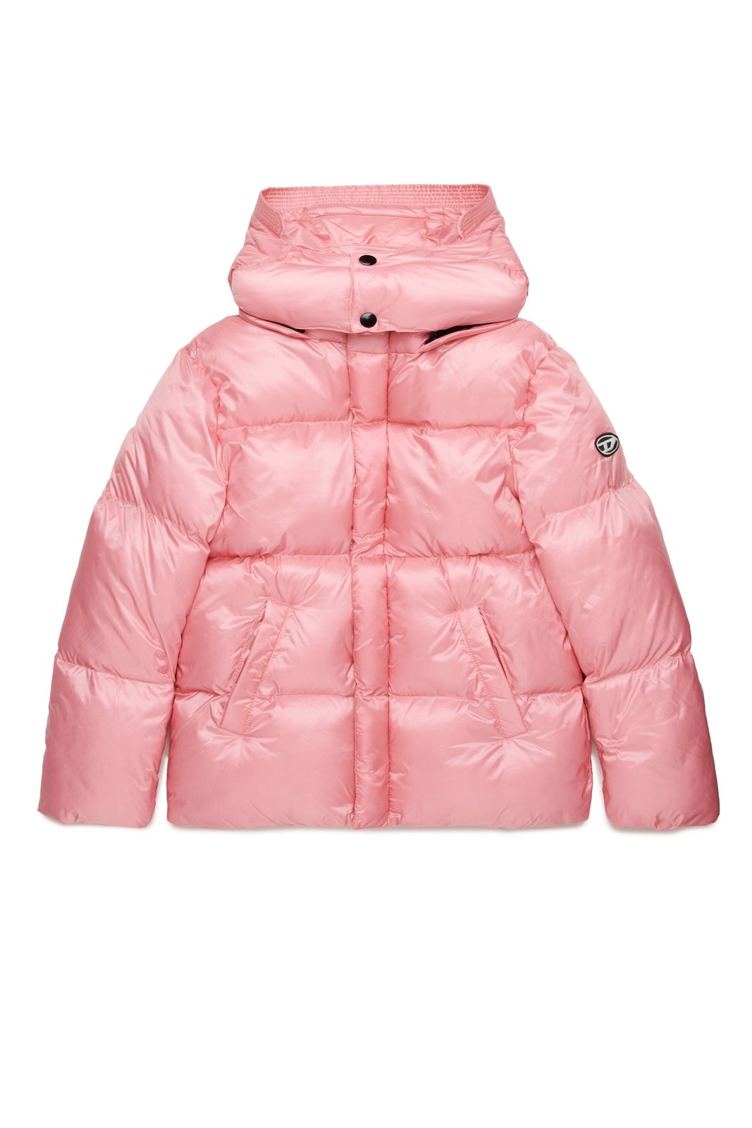 Diesel Kids Oval-D Logo Patch Hooded Padded Jacket