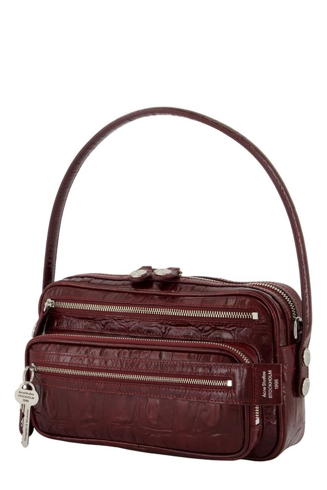 Acne Studios Logo Engraved Zip-Up Shoulder Bag
