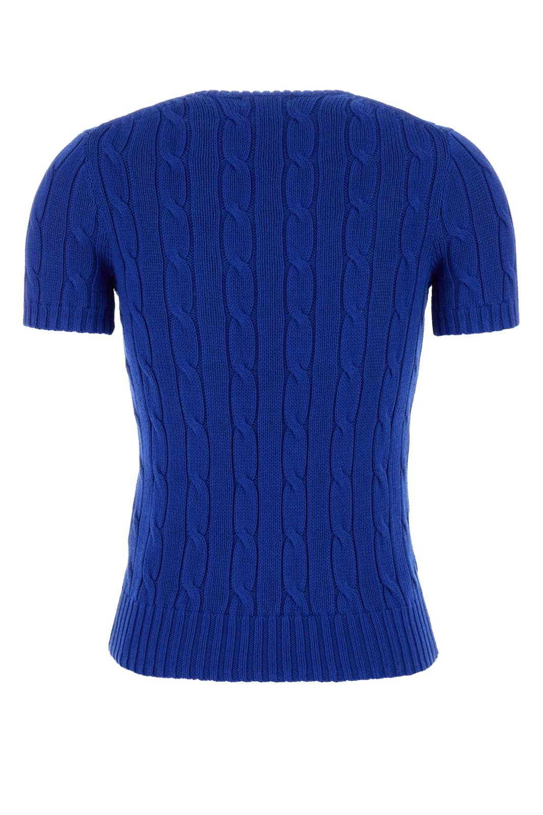 Polo Ralph Lauren Logo Embroidered Cable-Knit Crewneck Top