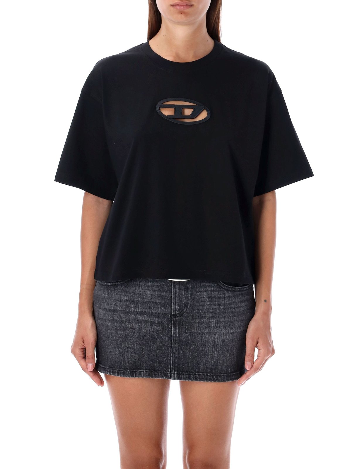 Diesel Cut-Out Oval D Logo Boxy T-Shirt