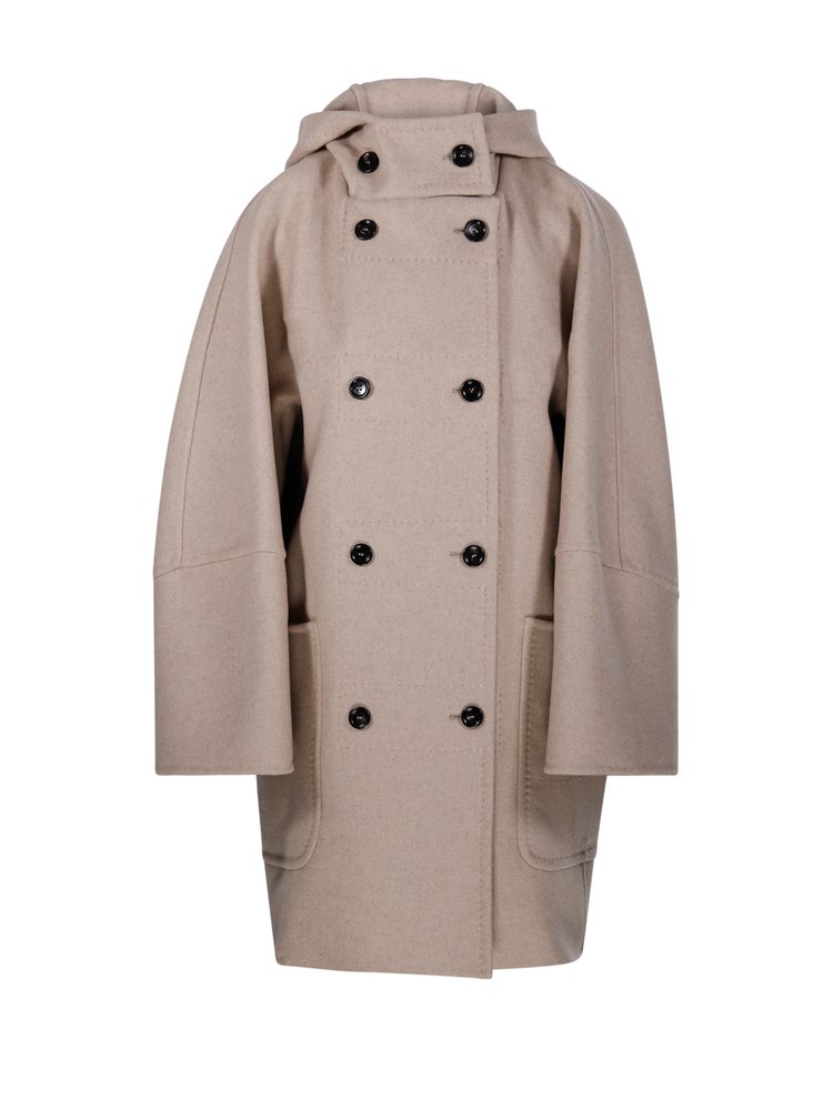 MAXMARA 후드 버튼업 코트