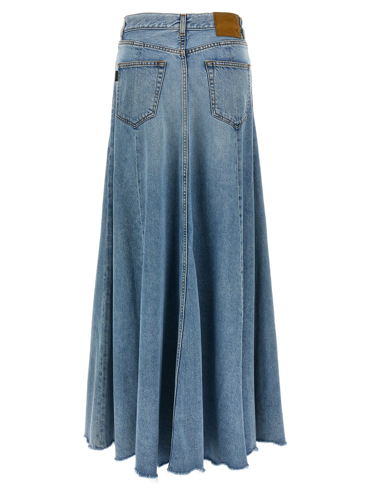 スカート HAIKURE SKIRT (HEW08096DF119) HAIKURE Haikure Logo-Patch Denim Maxi Skirt - Dresses