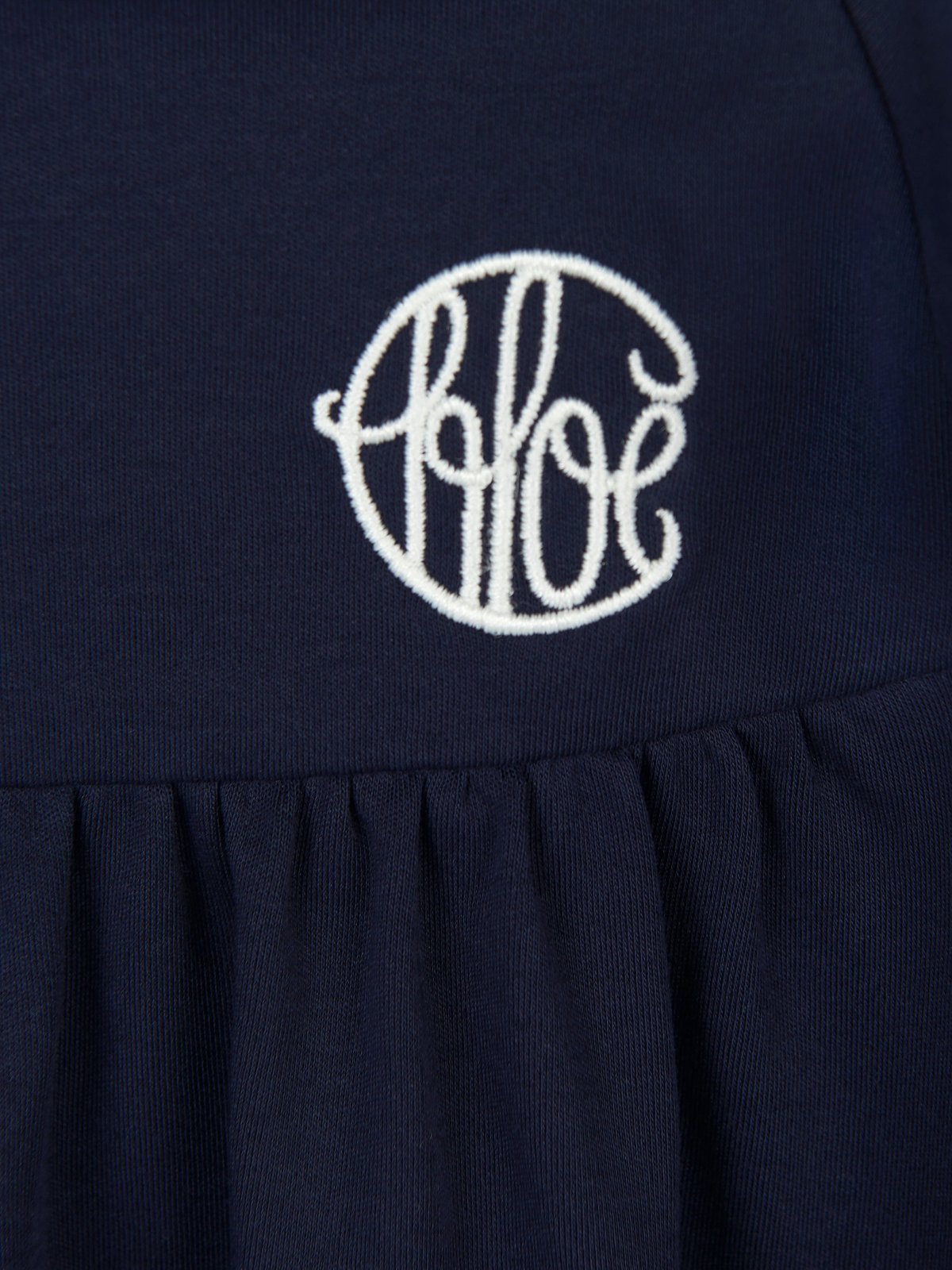 Chloé Kids Logo Embroidered Ruffled Dress