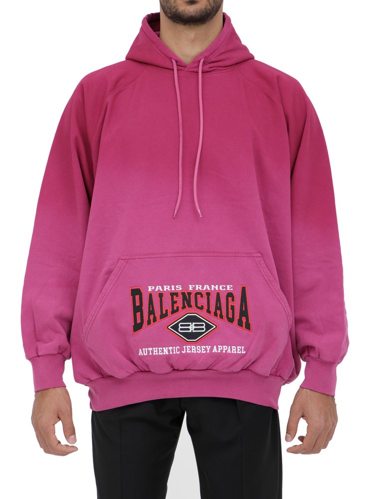 Balenciaga Fuchsia Hoodie With Logo In Fuxia | ModeSens