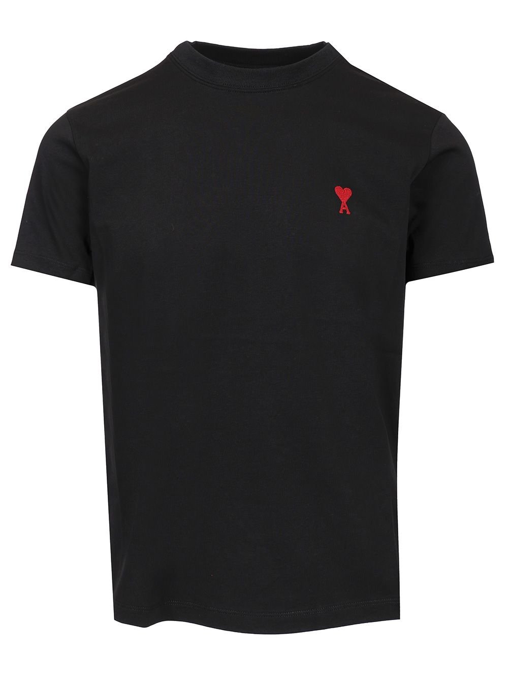 AMI Paris Ami de Coeur Logo-Embroidered Crewneck T-Shirt