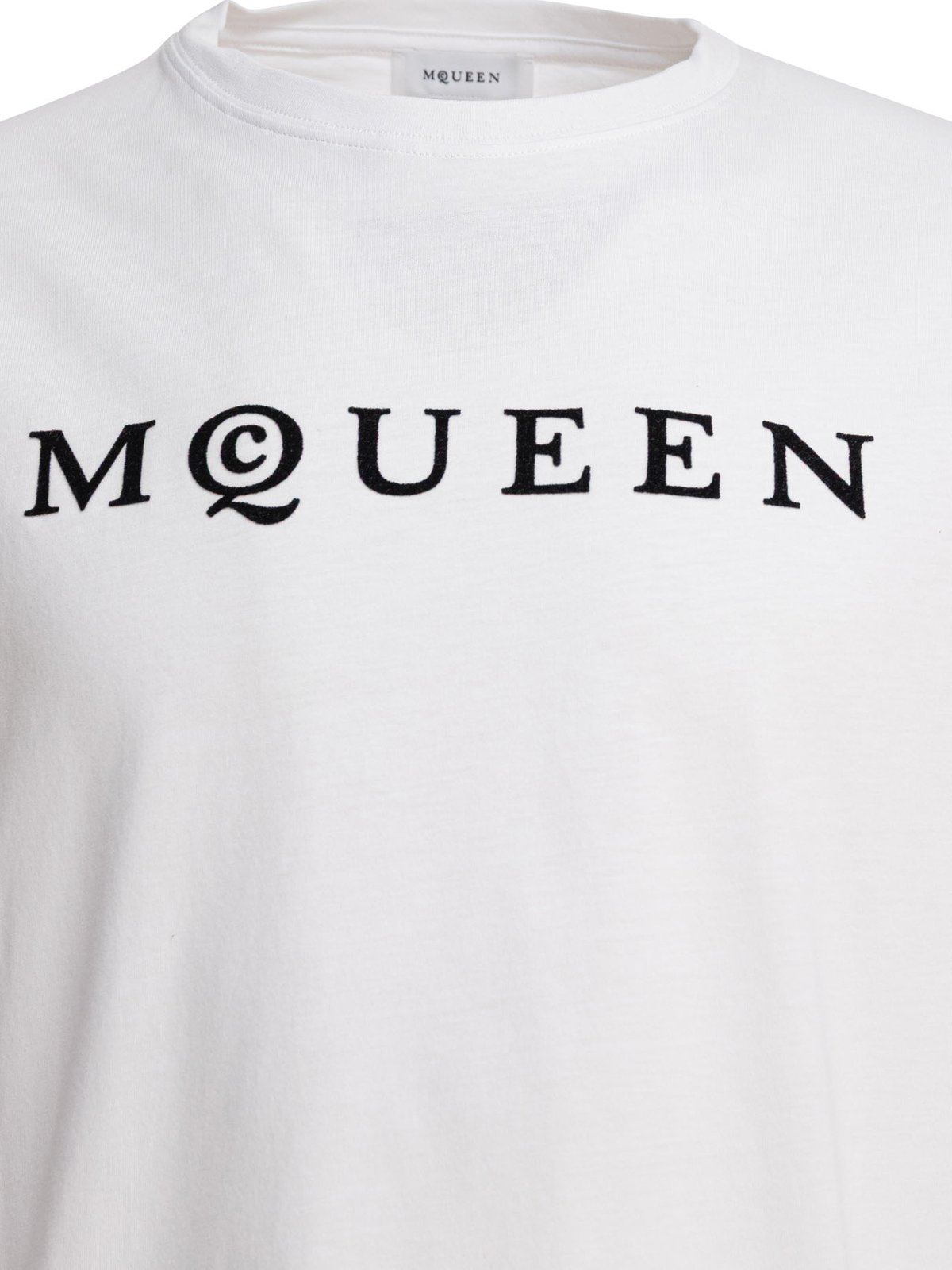 Alexander McQueen Flocked-Logo Crewneck T-Shirt – Cettire