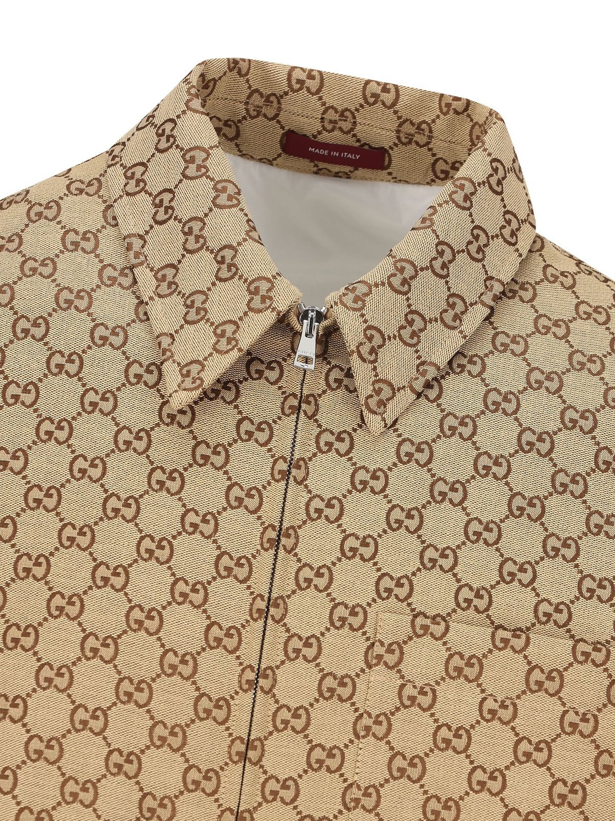 Gucci Monogrammed Collared Zip-Up Jacket