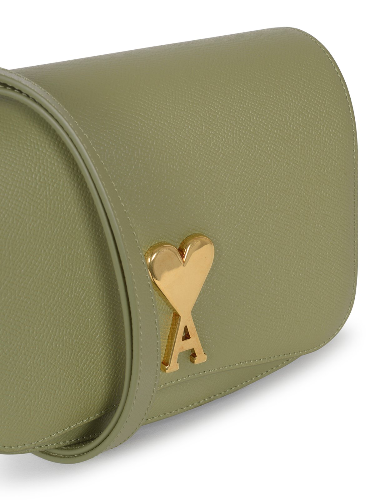 AMI Logo Plaque Foldover Top Shoulder Bag