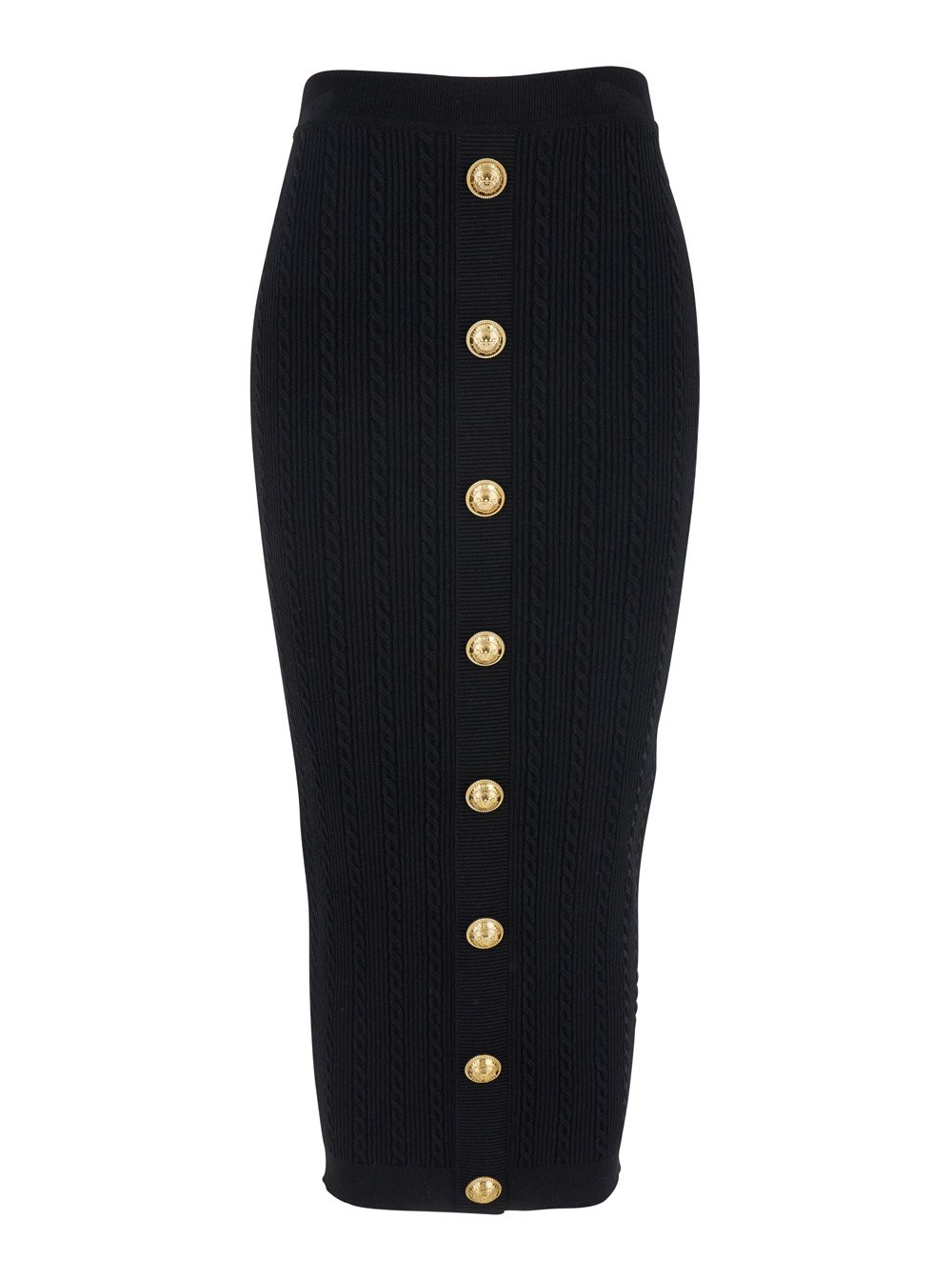 Balmain Cable-Knit Midi Skirt