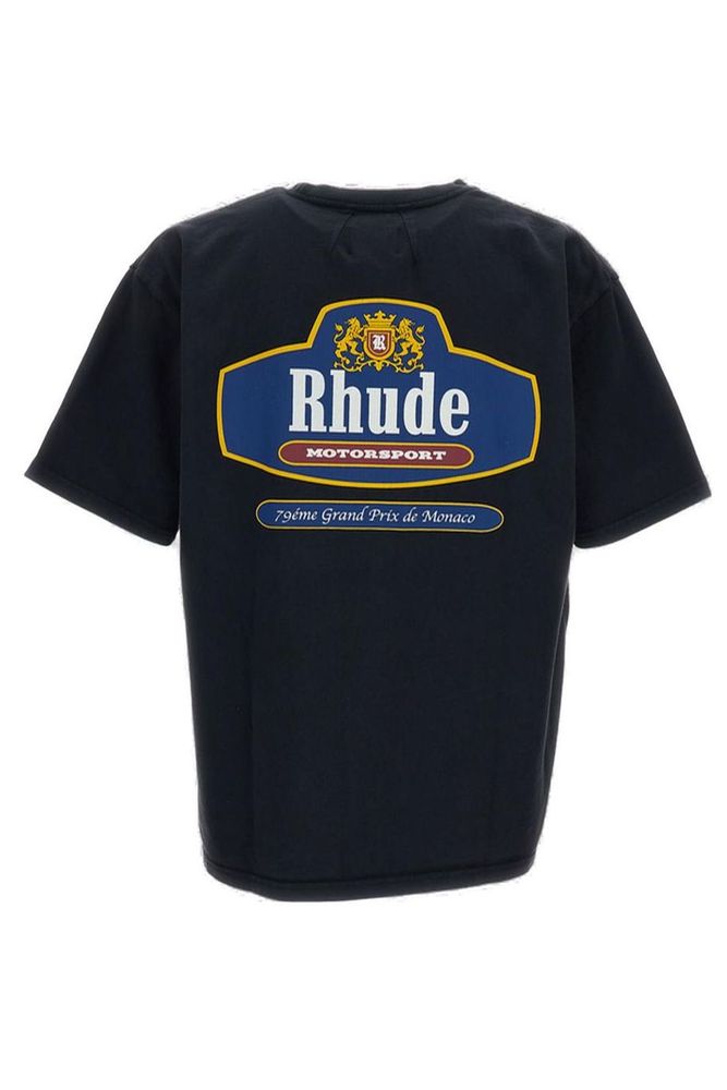 Rhude 로고 프린트 크루넥 티셔츠