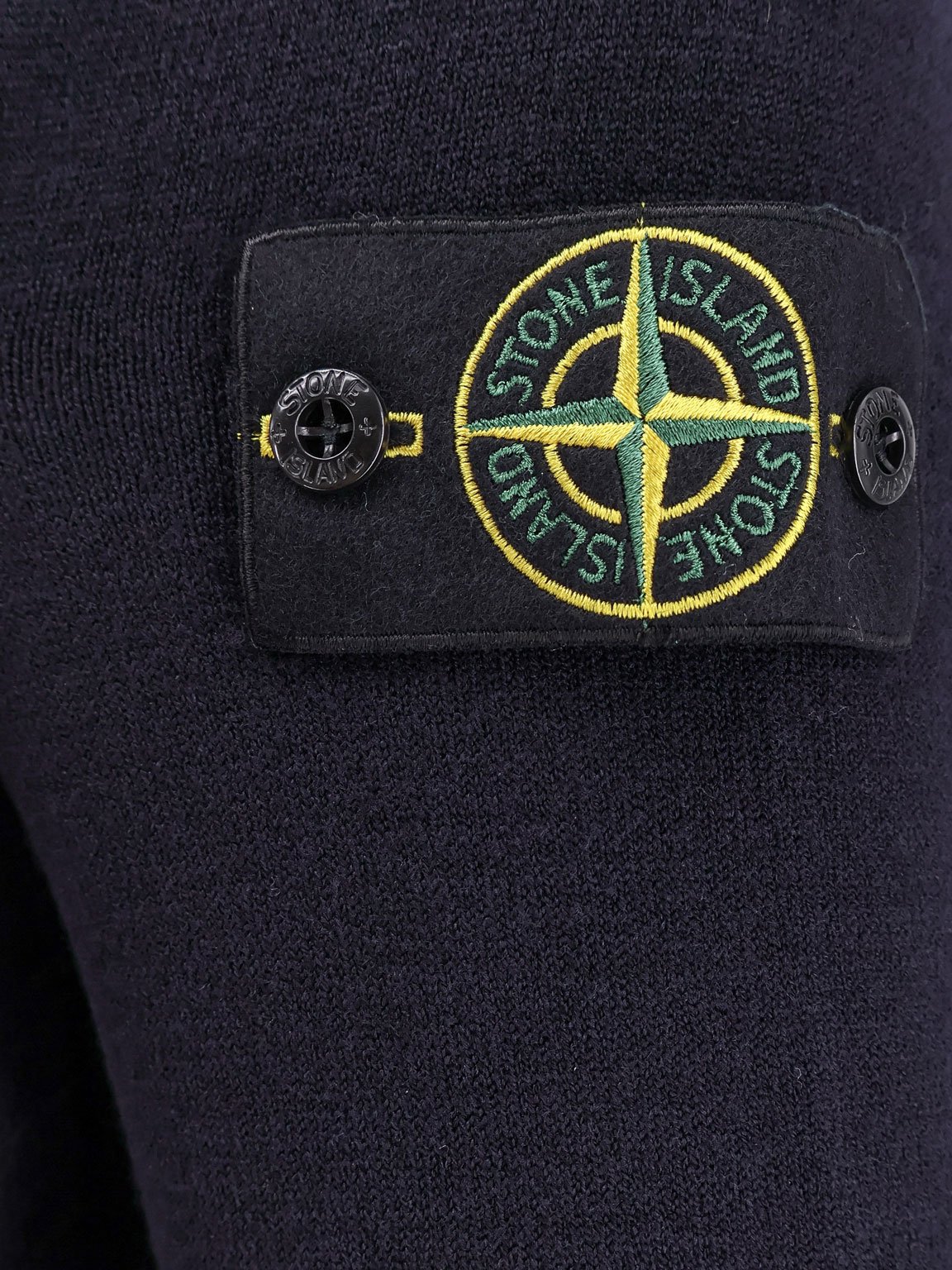 Stone Island Logo Patch Zip-Up Cardigan