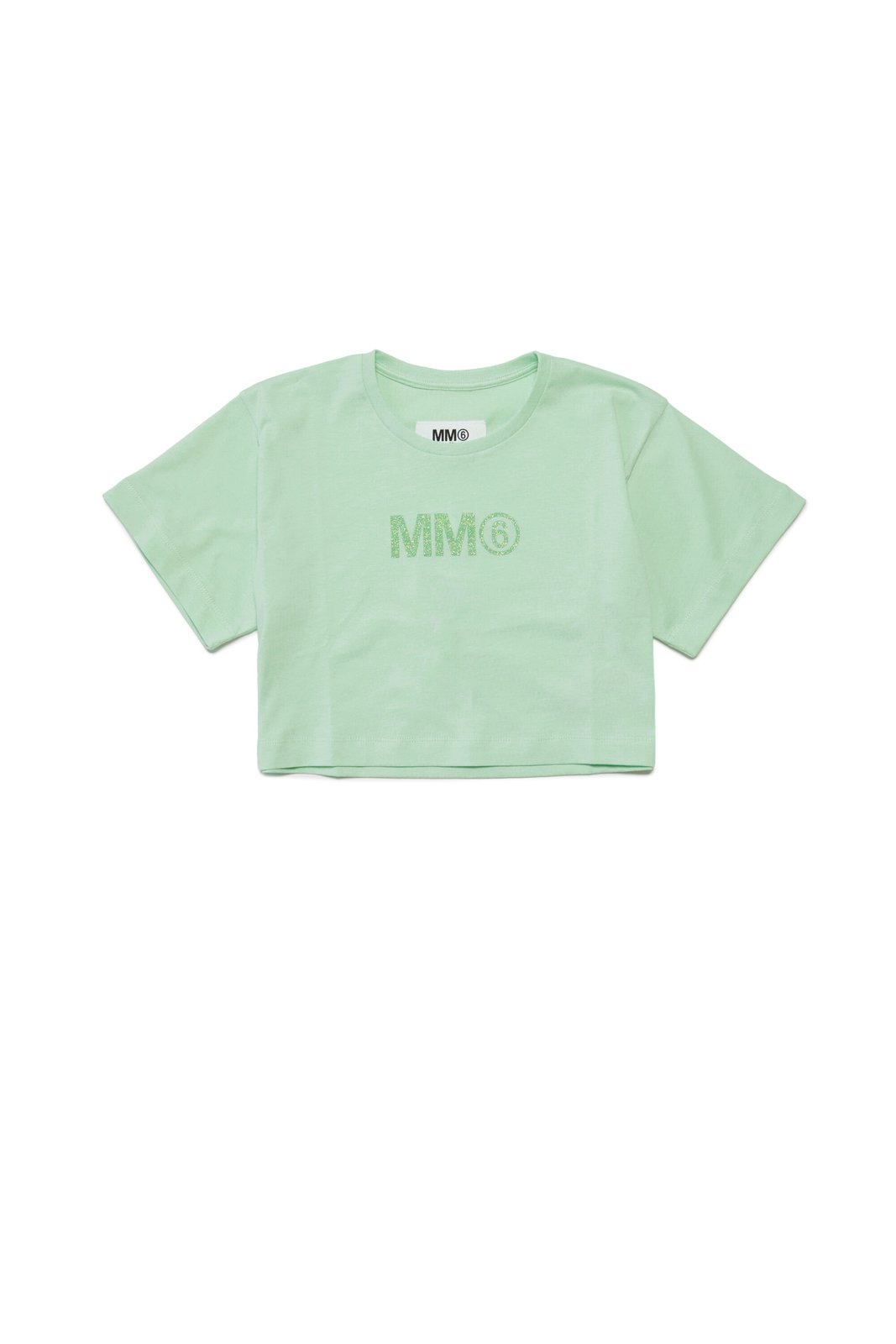 MM6 Maison Margiela Kids Logo Glittered Crewneck T-Shirt