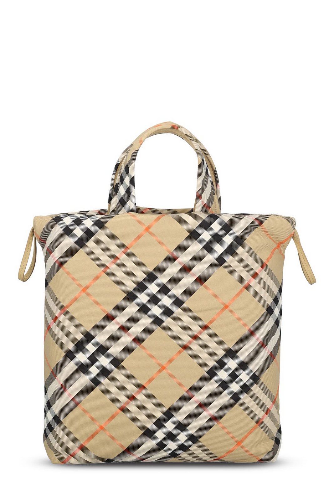 Burberry Kids Checked Drawstring Tote Bag