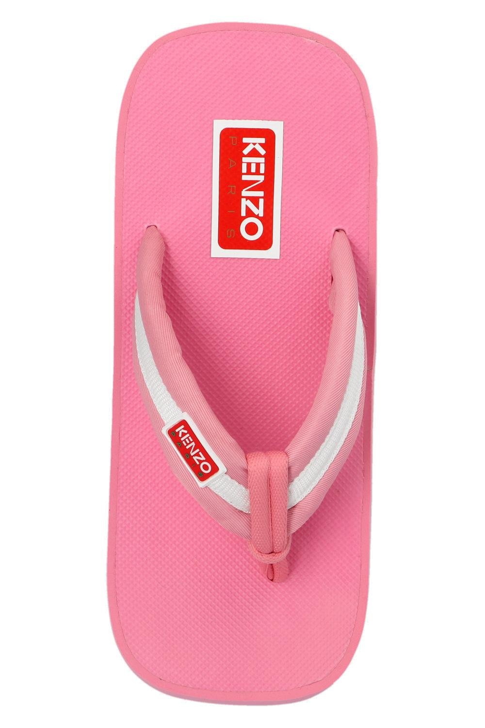 Kenzo Logo-Patch Striped Slip-On Flip Flops – Cettire