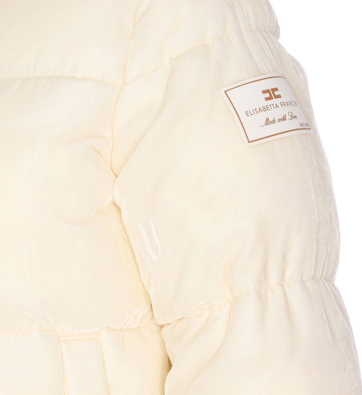 Elisabetta Franchi Hooded Velvet Down Jacket