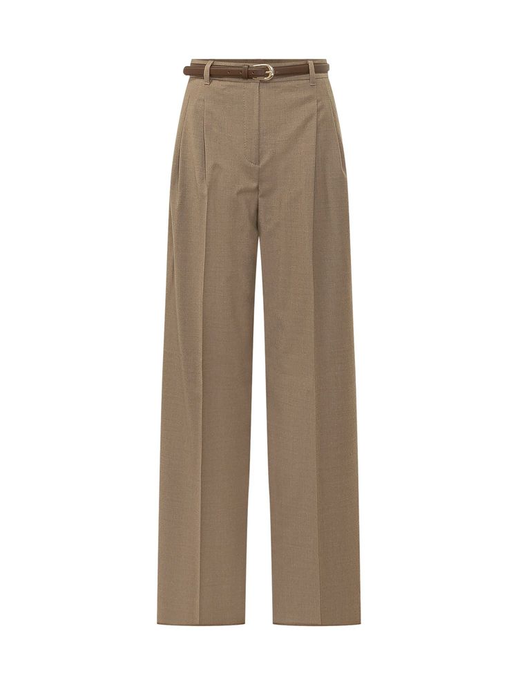 MAX MARA STUDIO 라고 플리츠 와이드 레그 팬츠
