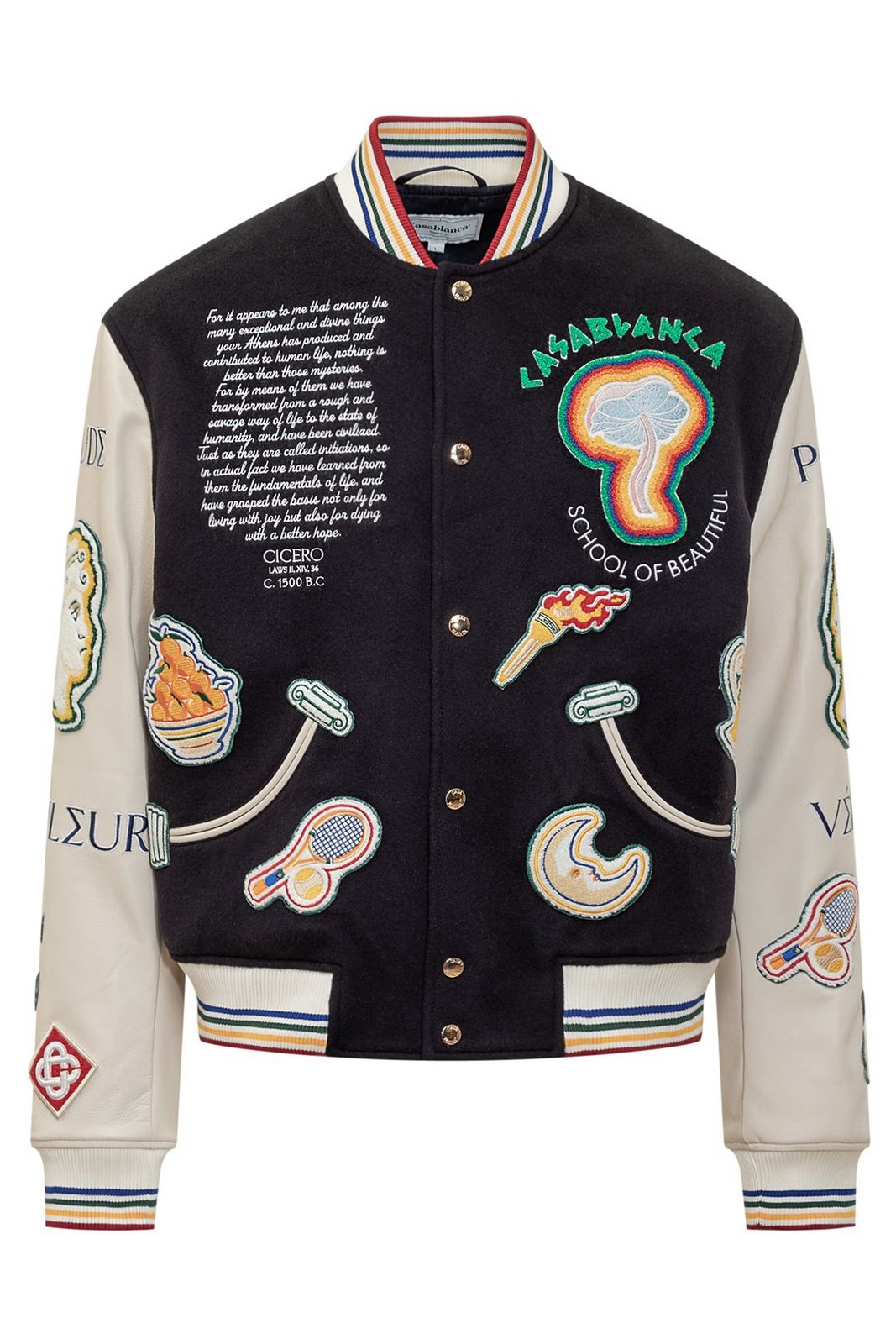Casablanca Chenille Panelled Patchwork Bomber Jacket