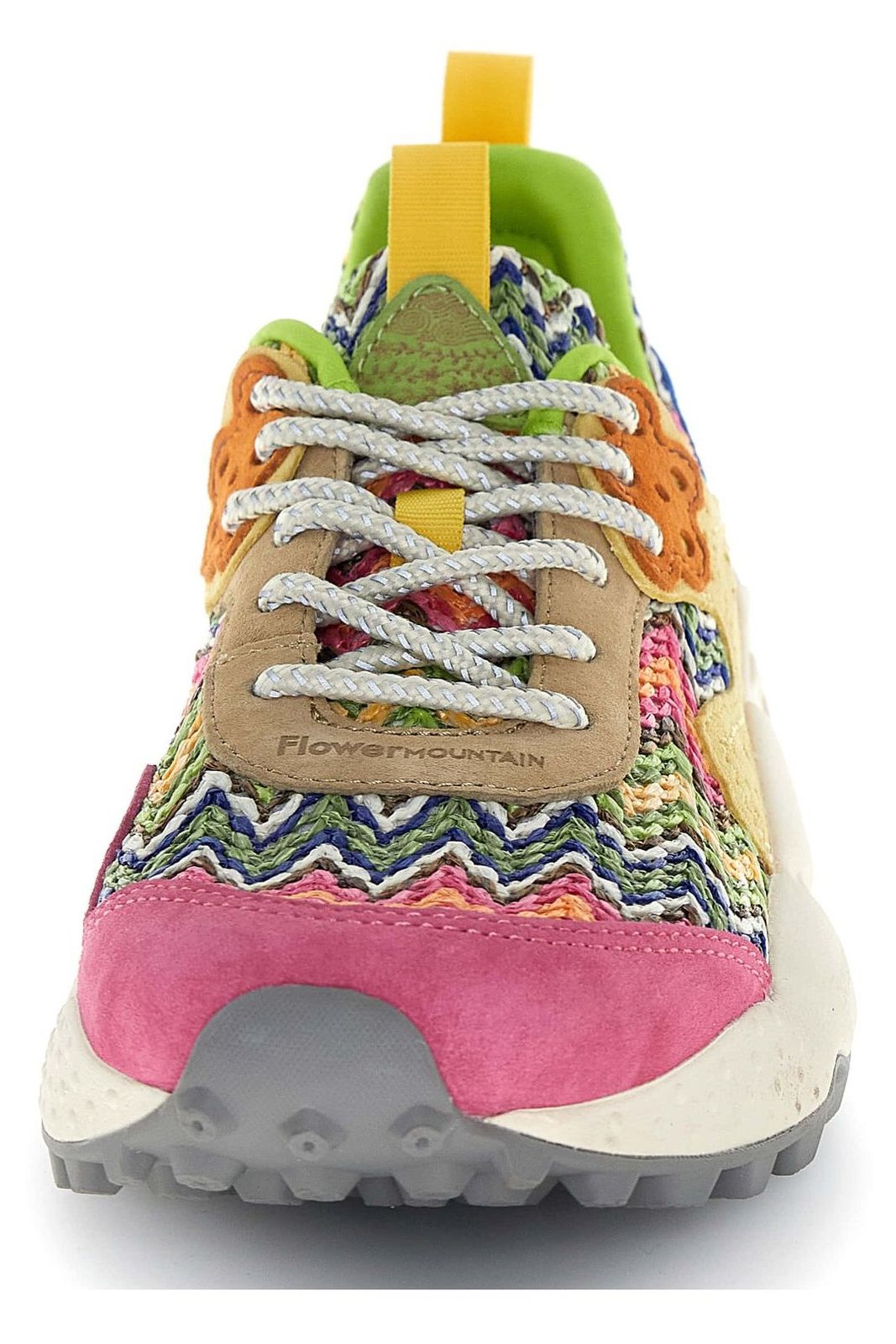花雪 Flower Mountain Zigzag-Knit Lace-Up Sneakers – Cettire