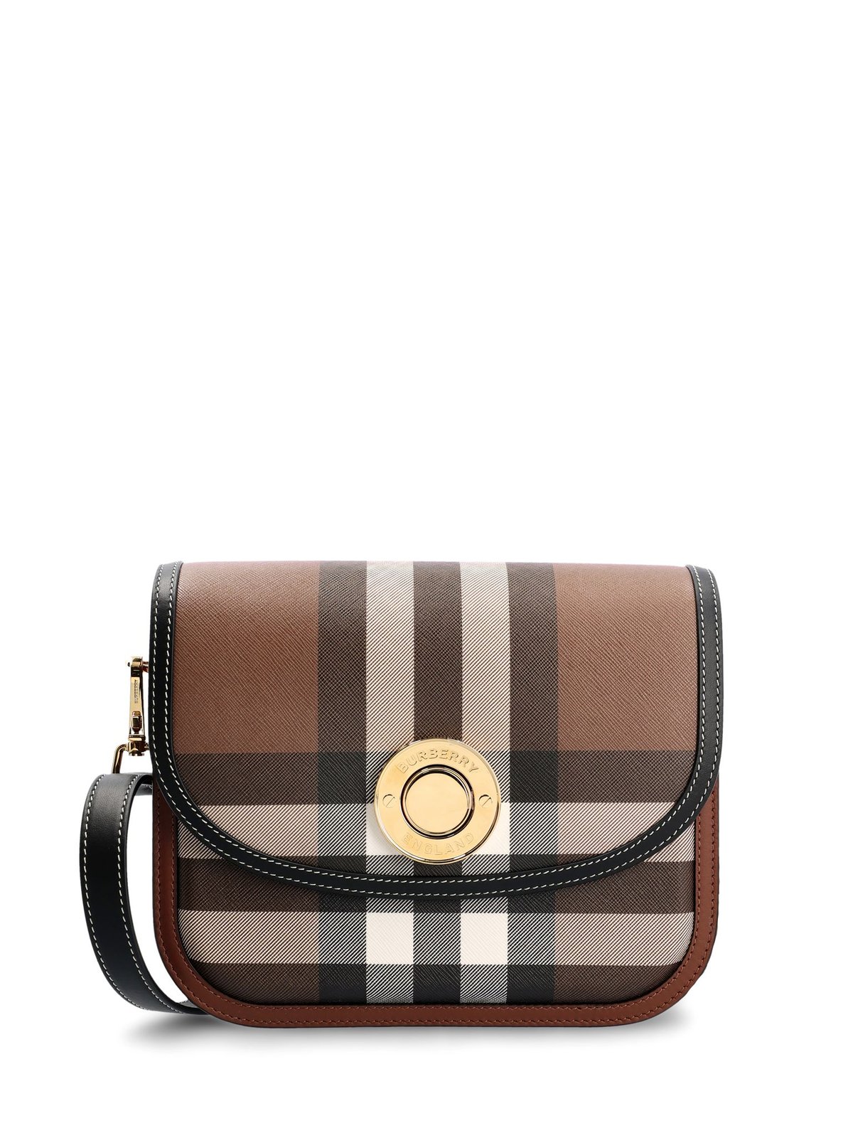 【BURBERRY】CHECK MEDIUM ELIZABETH BAG BURBERRY Small Elizabeth Bag in Dark Brown | COCOON