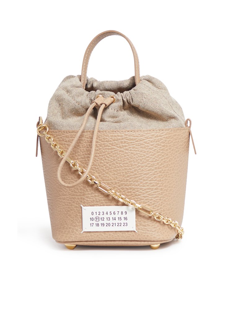 5AC Drawstring 【Maison Margiela】Bucket Bag Maison Margiela 5AC Panelled Drawstring Shoulder Bag