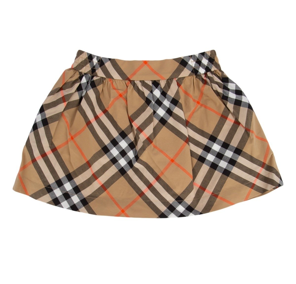 Burberry Kids Gathered Checked Poplin Skirt