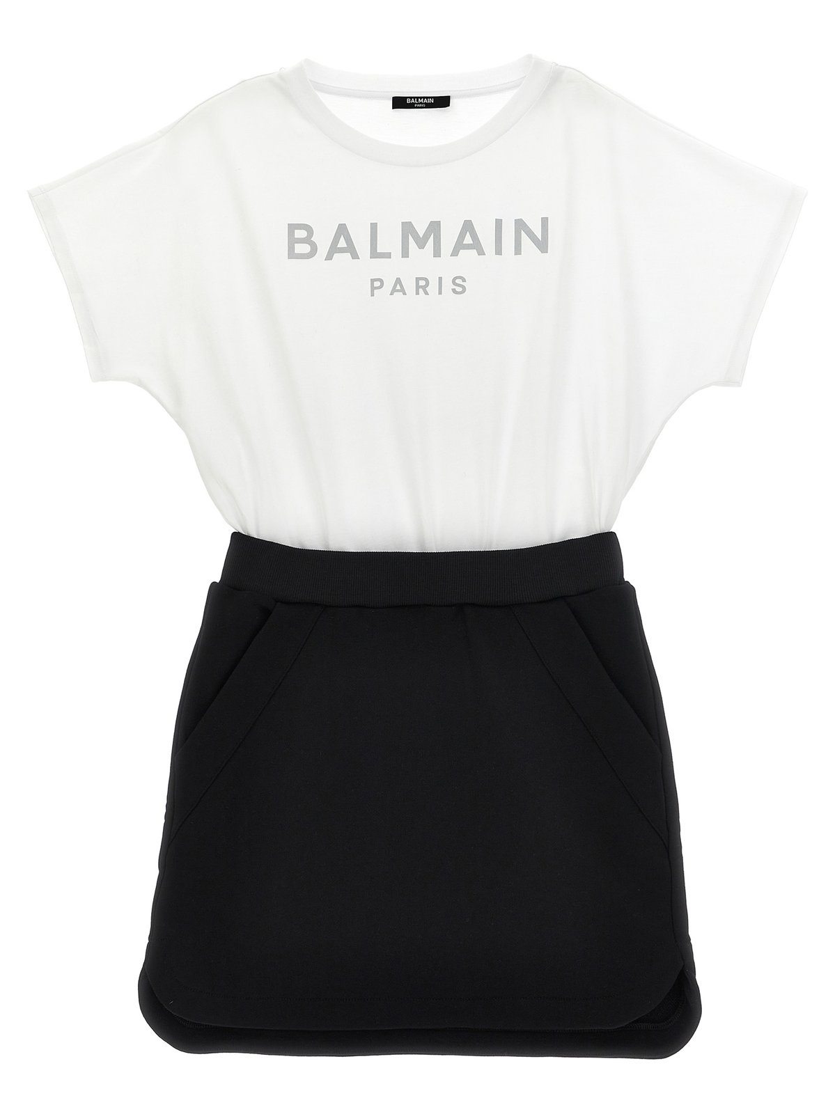 Balmain Kids Logo Printed Crewneck Dress