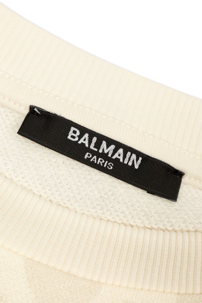 Balmain Kids 로고 프린트 크롭 스웨트셔츠