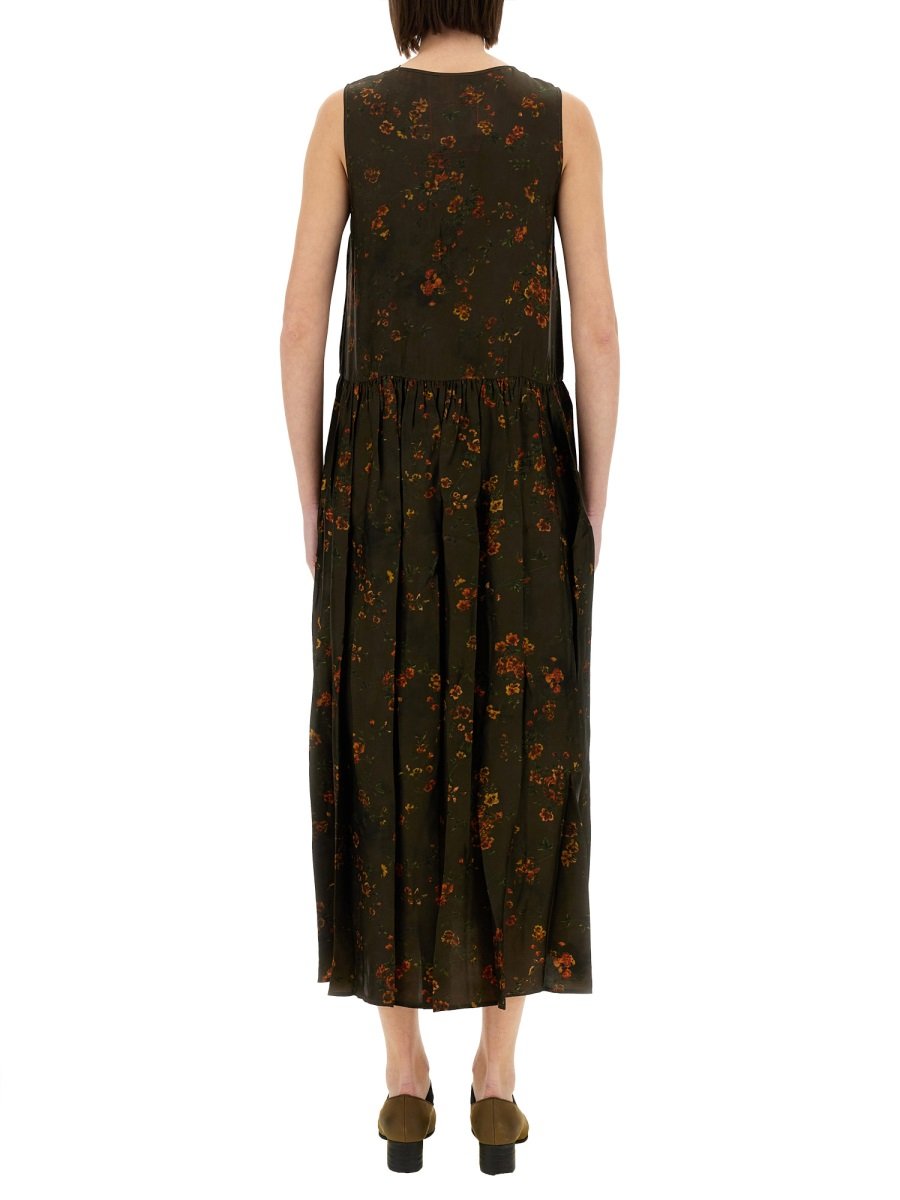 Uma Wang Floral Printed Sleeveless Midi Dress