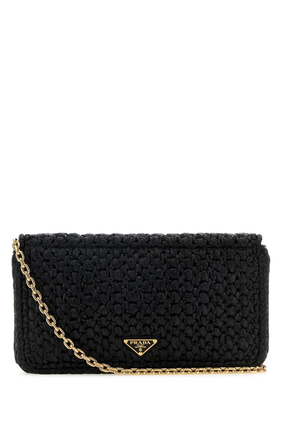 Prada Logo-Embroidered Chain-Linked Crochet Shoulder Bag