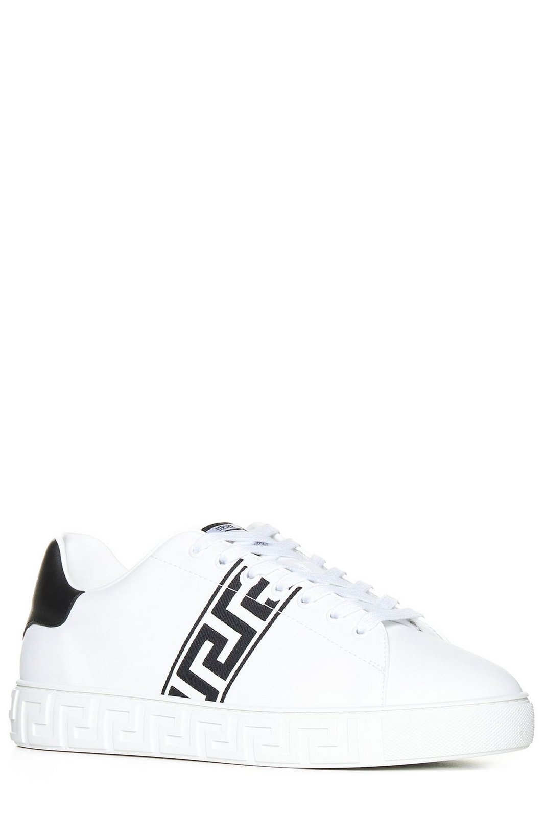 Versace Greca Embroidered Lace-Up Sneakers
